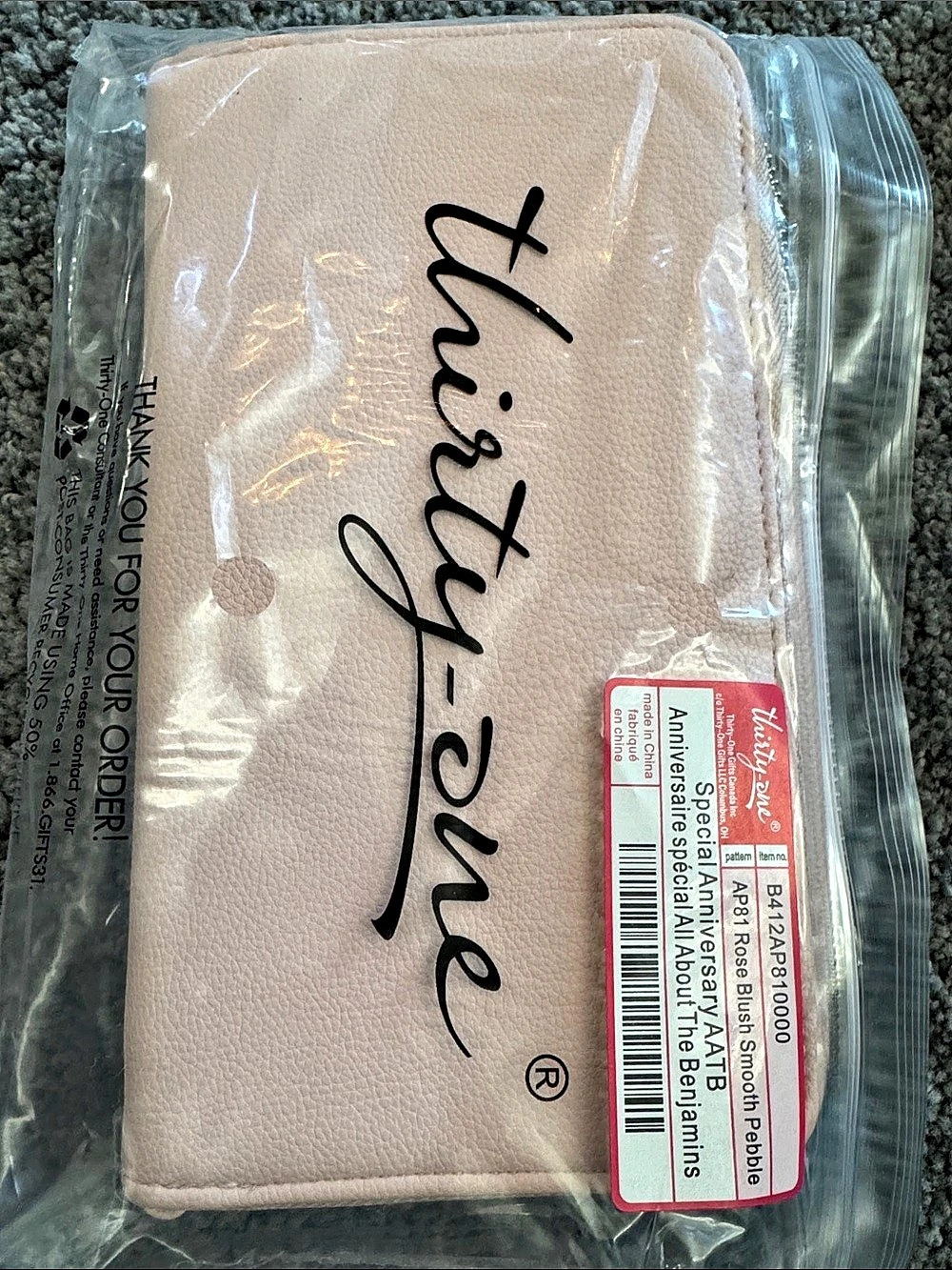thirty-one “Special Anniversary” All About the Benjamin Wallet rose
blush and ma